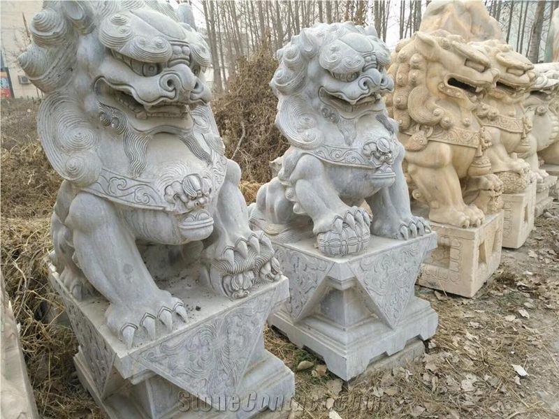 Granite&Marble Handcraved Animals Sculpture, Garden Staue Lion Carving