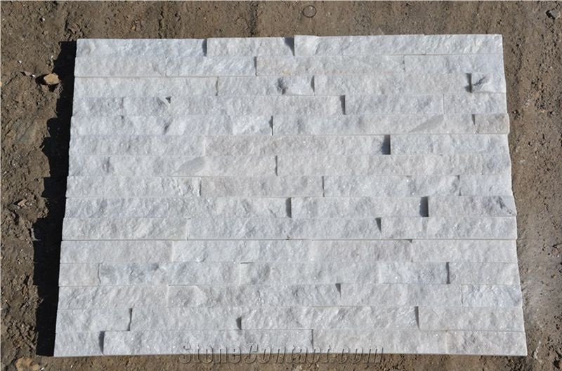 Natural White Quartzite Cultured Stone Wall Cladding Stone Panel Ledge