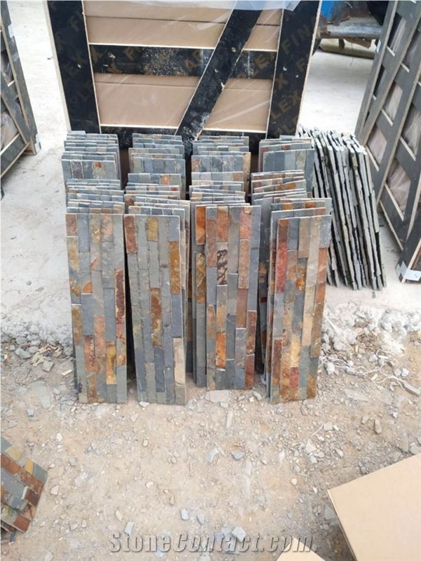 Split Surface Durable Natural Rusty Cultural Stone Slate Wall Tile