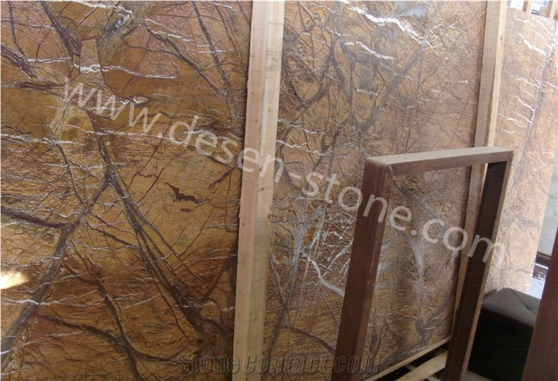 Bidaser Yellow/Rain Forest Gold/Bidasar Brown Marble Stone Slabs&Tiles