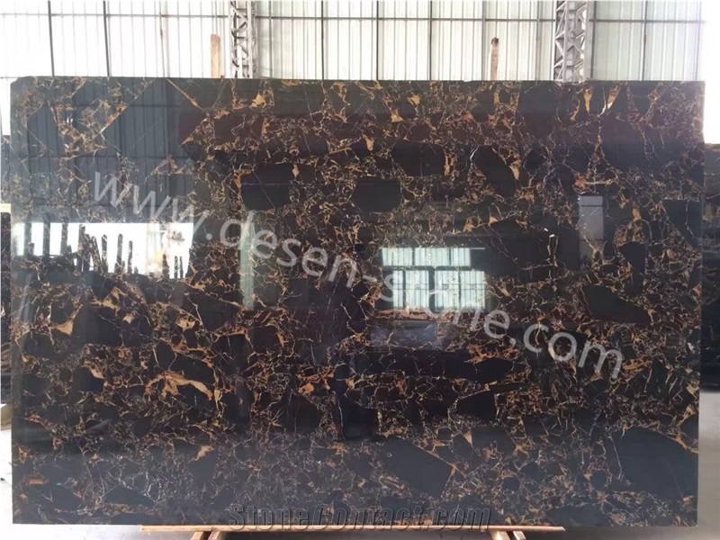 China Nero Portoro/Athens Black Golden Flower Marble Stone Slabs&Tiles