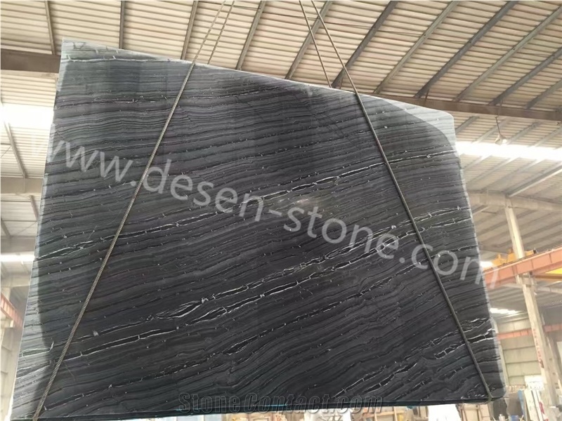 China Silver Waves/Zebra Black/Black Wooden Marble Stone Slabs&Tiles