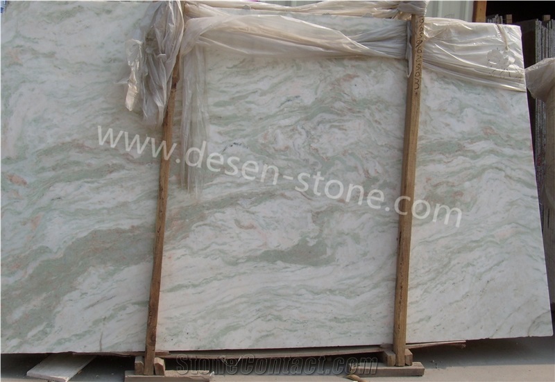Clouds Fly/Green Waves Marble Stone Slabs&Tiles Bookmatching/Patterns