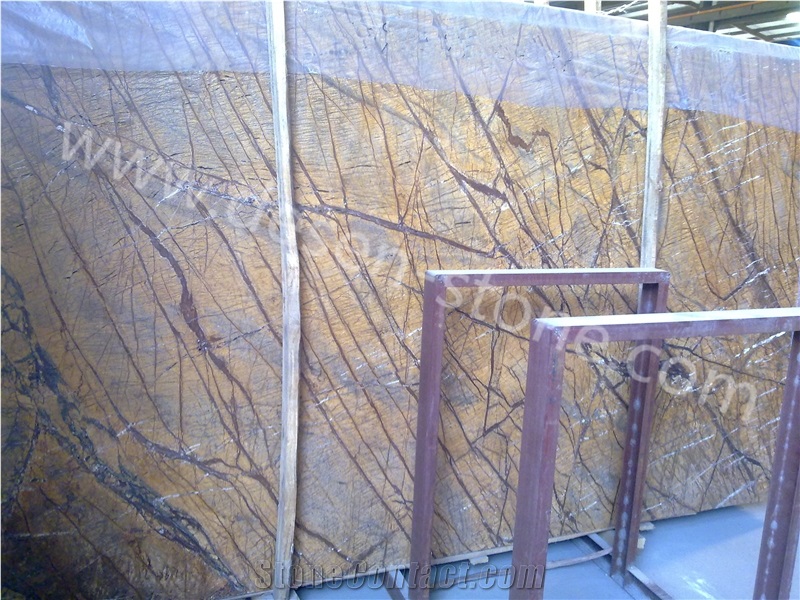 Rain Forest Golden/Rainforest Gold Marble Stone Slabs&Tiles Flooring