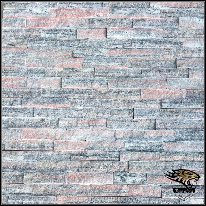 Sy009 Pink Crystal Stone Slate Veneer Wall Cladding