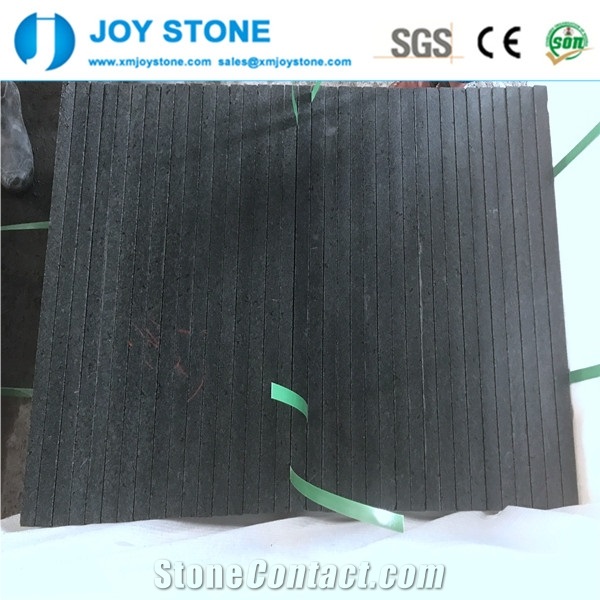 Raven Black New China G684 Granite Flamed Rough Finished Floor Tiles
