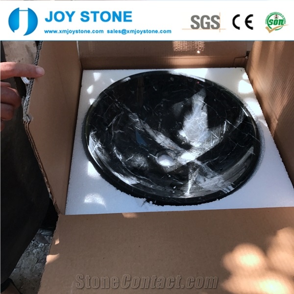 Red Color Marble Stone Wash Basin for Bathroom