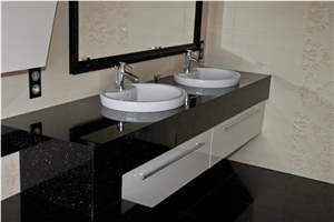 Black Galaxy Granite Bathroom Counter Top, Vanity Top