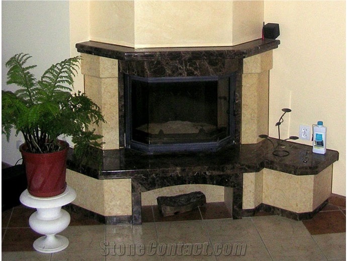 Marron Imperial Marble Fireplace