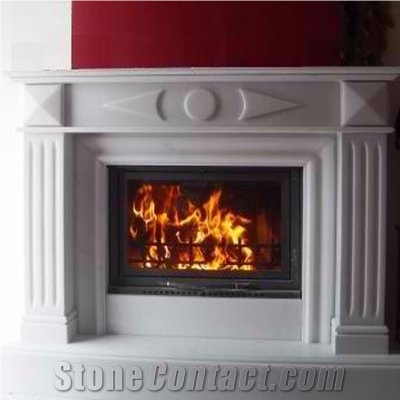 Thassos Crystal White Marble Fireplace