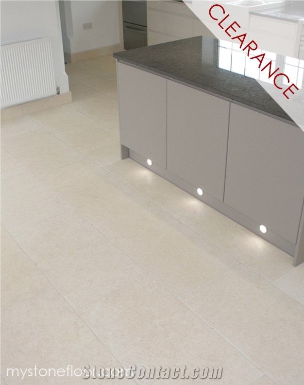 Chaucer Cream Tumbled Marble Floor Tiles