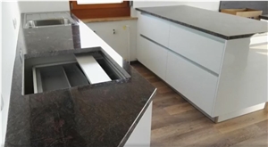 Coral Brown Granite Kitchen Countertop