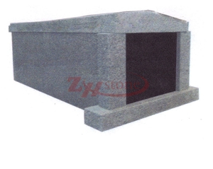 Polished Granite Shanxi Black and G603 Roof Top One Crypt Mausoleum
