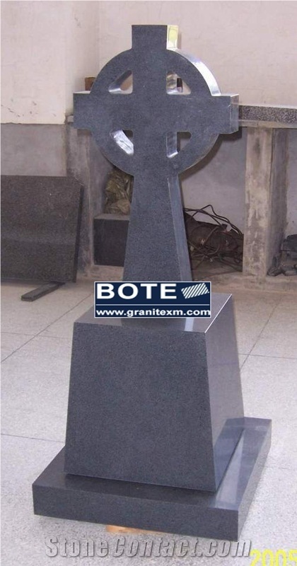 G654 China Grey Cross Design Granite Tombstone Monument
