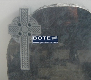 G654 China Grey Cross Design Granite Tombstone Monument