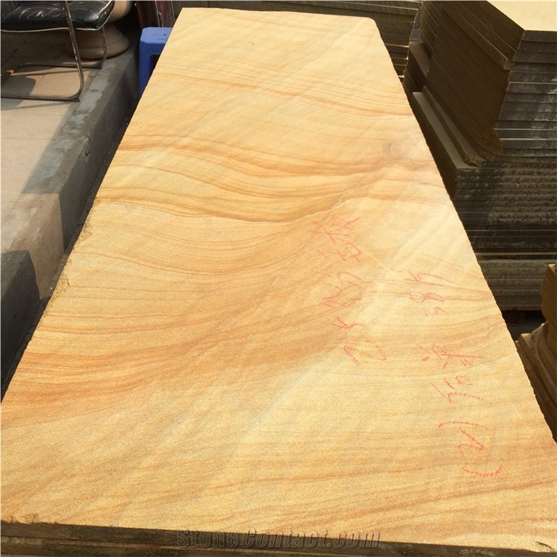 Yellow Wooden Veins Sandstone,Sandstone Tile & Slab,Sandstone Floor