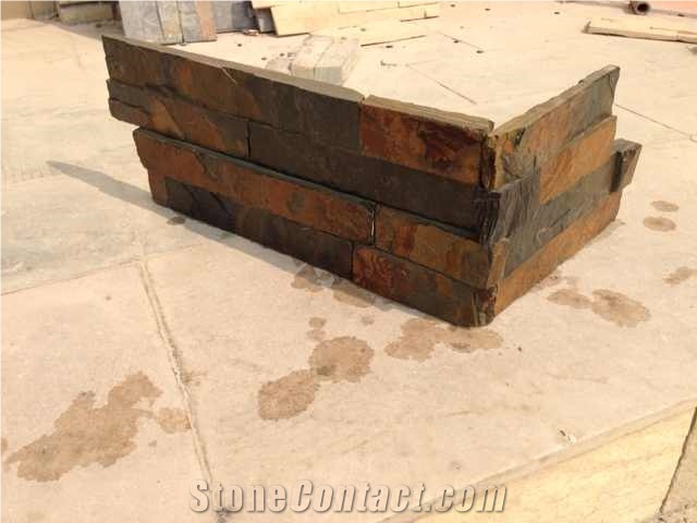 Cheap China Natural Rusty Slate Culture Stone,Corner,Z Shape,Cladding