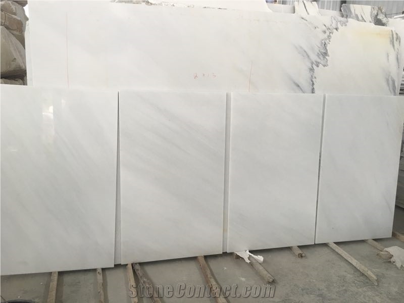 Chinese Natural Pure White Marble Tiles, Slabs,Poliahed,Thassos White