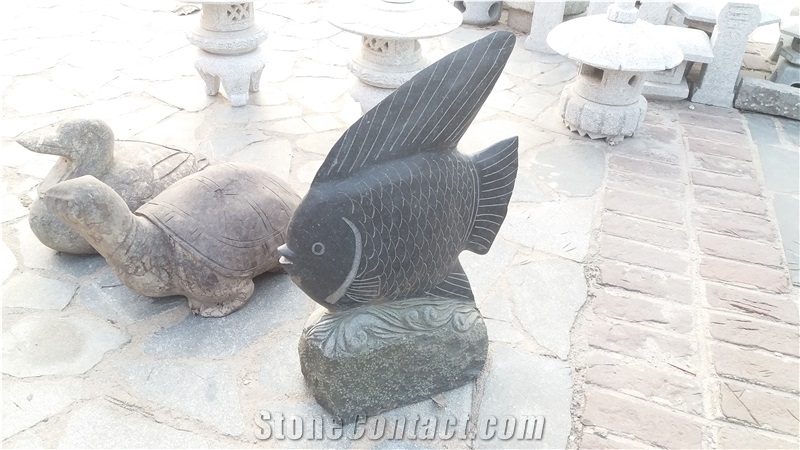 Granite Animal Sculptures,Garden Statues Marble,Carved Stone Lions,Dog