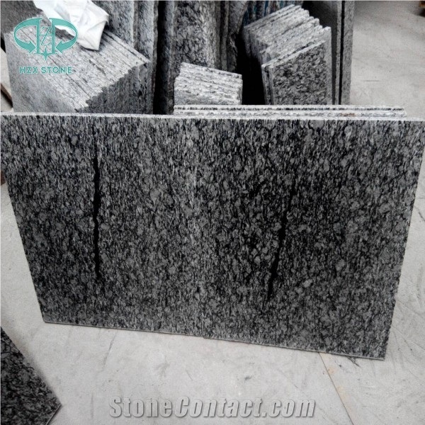 Polished Spray White Natural Stone Granite Tiles for Floor Wall