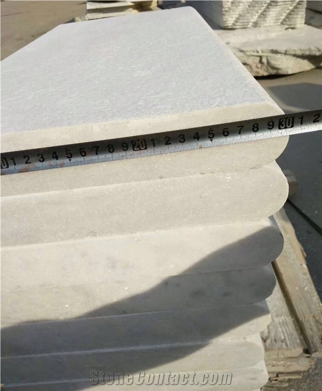 Bullnose White Quartzite Pool Coping Paver,Decks Paving Tiles