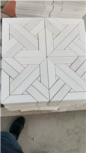 Herringbone Mosaic Tile Marble Dolomite Mosaic for Kitchen Wall