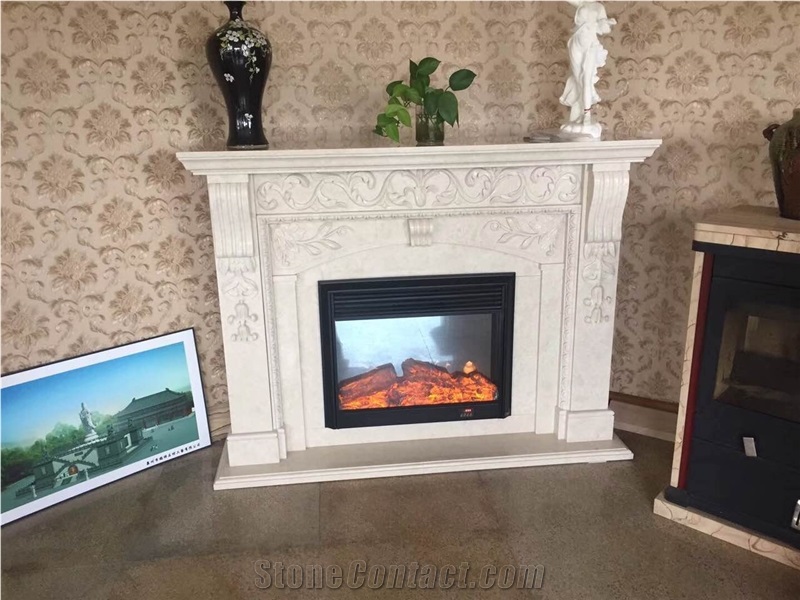 Modern Stype Marble Fireplace White Marble Fireplace Mantel