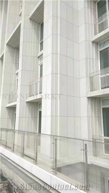 Pearl White Granite Flamed Tiles Wall Panel Cladding Exterior Building