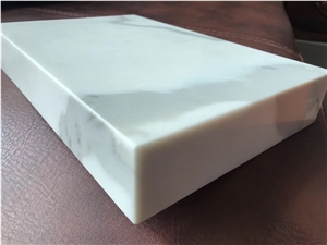 Artifical Stone Calacatta White Quartz Bath Vanity Tops Hotel Project