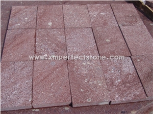 Red Porphyry Flamed Paver Stone,Natural Split Cube Stone