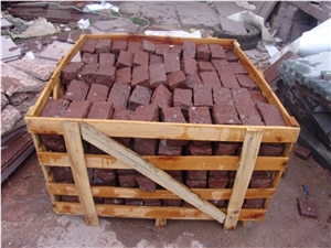 Red Porphyry Flamed Paver Stone,Natural Split Cube Stone