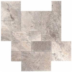 Silver Tumbled Travertine Outdoor Pavers