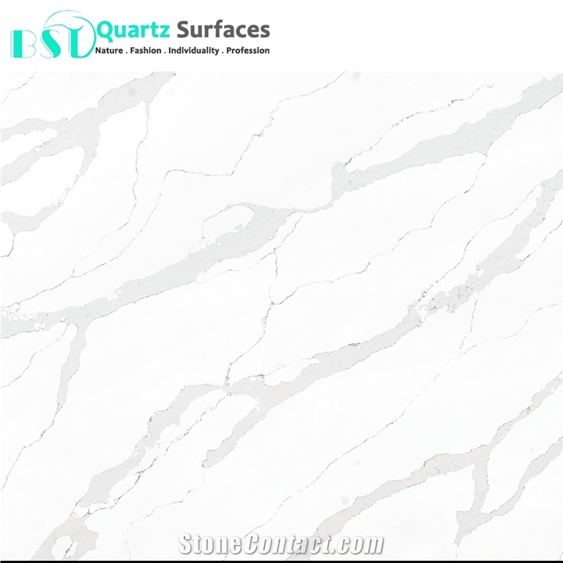Per Sqm Prices Calacatta Quartz Stone Countertop for Kitchen, White Quartz Countertops