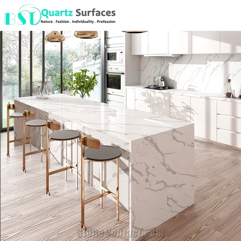 Unique Veins Bespoke Calacatta Quartz Stone Worktop from China ...