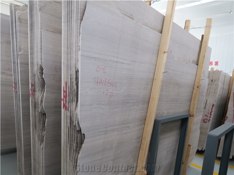 China Wood Marble Quarry Owner White Wood Slab 1.8cm