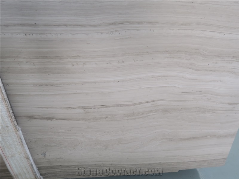 China Wood Marble Quarry Owner White Wood Slab Wooden White 1.8cm