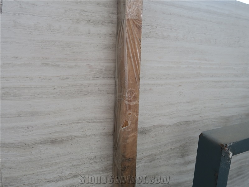China Wood Marble Supplier Quarry Owner White Wood Slab 1.8cm