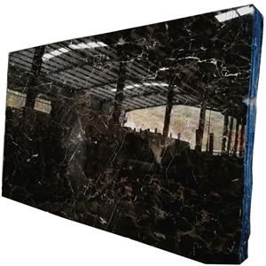 YUANDA Saint Laurent Dark Brown White Lines Marble Slabs