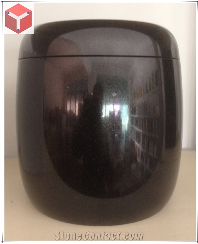 China Shanxi Black Cremation Urns Sales with Polished for Yardgrave