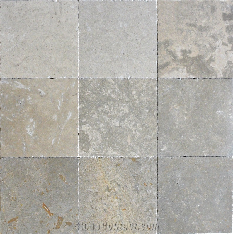 French Limestone Tiles Dark and Light Grey Colors "Grey Cappuccino"