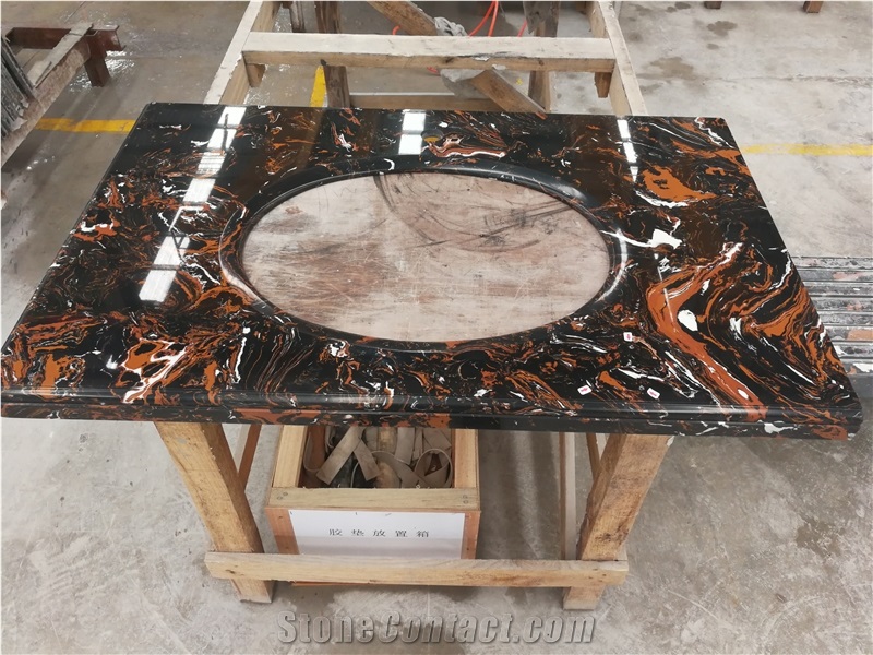 Ls-E007 Portoro Artificial Stone Slabs&Tiles Flooring