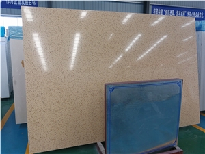 Ls-Q001 Gold Diamond Artificial Stone Slabs&Tiles Flooring