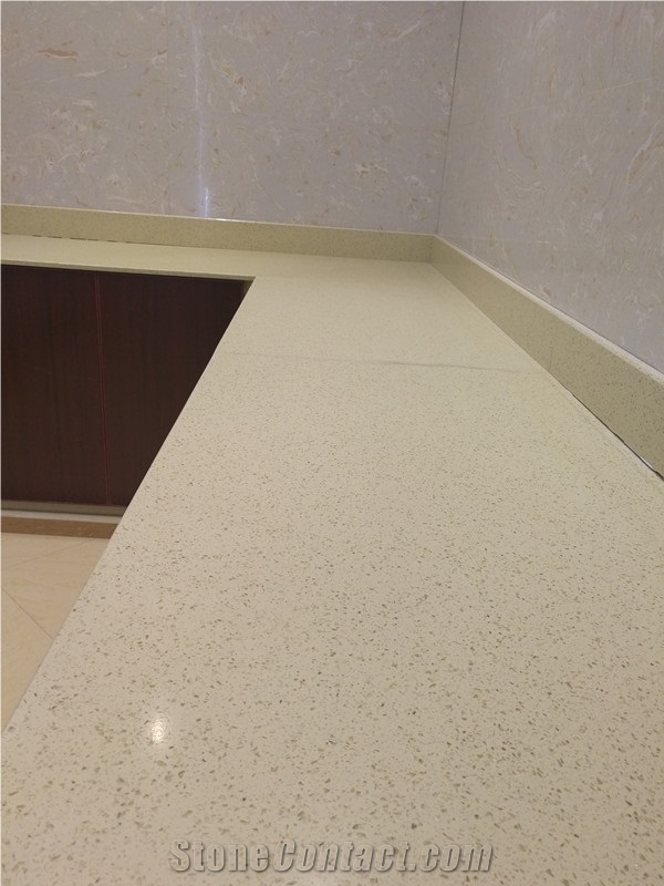 Ls-Q003 Beige Diamond Artificial Stone Slabs&Tiles Flooring