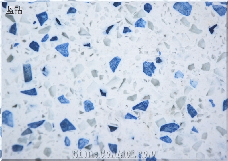 Ls-Q006 Blue Diamond Artificial Stone Slabs&Tiles Flooring