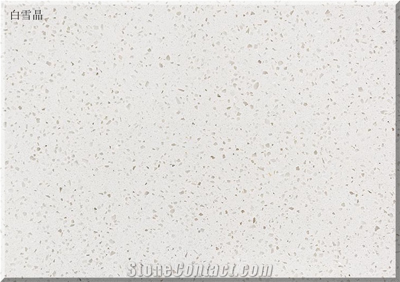 White Ls-S006 Snow Crystal Artificial Stone Slabs&Tiles Flooring