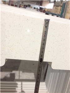 White Mirror Fleck Quartz-P007-Countertop and Vanity Top