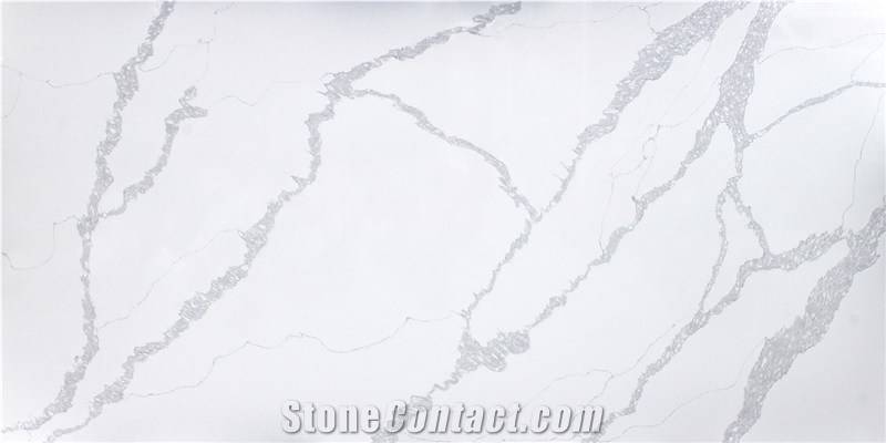 White Quartz Calacatta Rivers Xka1160-2-Slabs Quartz Tiles&Slabs