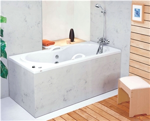 Carrara White Quartz Stone Customized Bath Design. Walling, Flooring