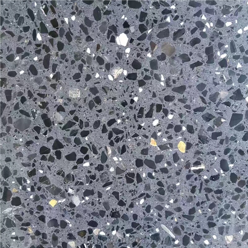 Dark Grey Terrazzo Tiles, Artificial Stone for Wall & Floor,Tm009g