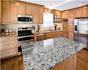 Ice Pricess Quartz Stone Customized Kitchen Countertops, Worktops
